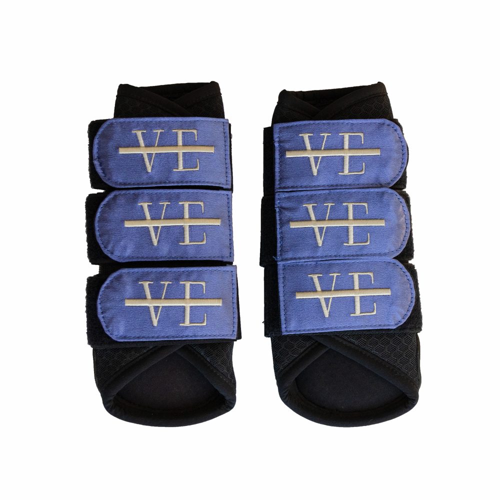 Brushing boots with interchangeable tabs in Twilight Orchid