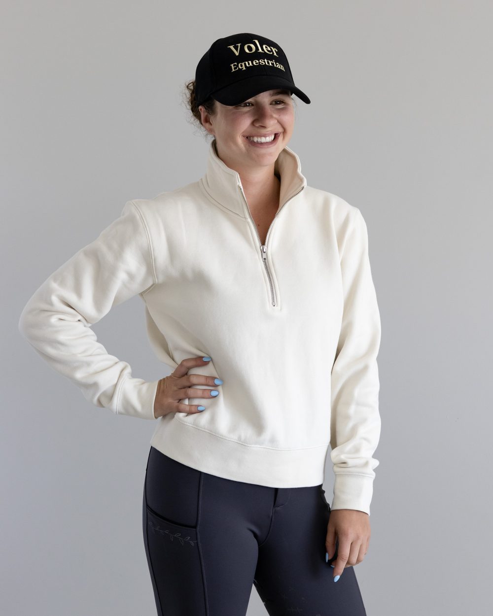 Michelle Half Zip in Salt